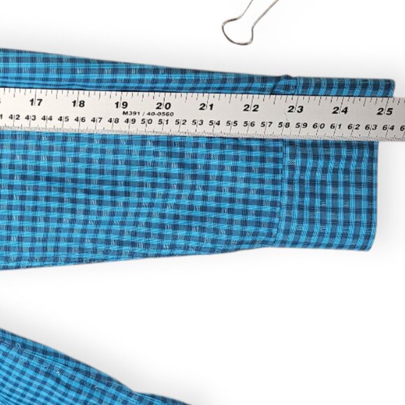 Calvin Klein "Infinite Cool" Non-Iron Shirt - Men's Medium, Blue Gingham/Checker - Picture 9 of 9